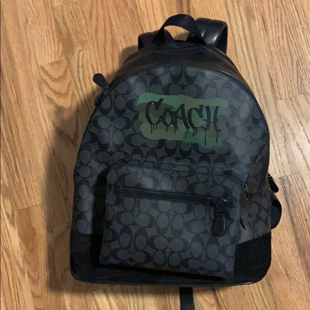 Black Coach Leather backpack